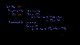 Finding Complementary and Supplementary Radians II 20121207 [upl. by Sineray]