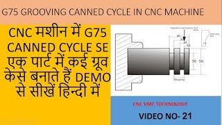 cnc programming  G75 grooving cycle in CNC machine [upl. by Wetzell727]