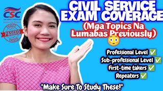 CIVIL SERVICE EXAM COVERAGE YOU MUST KNOW  PROFESSIONAL amp SUBPROFESSIONAL LEVEL 2024  NAYUMI CEE [upl. by Verene]