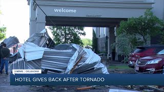 Bartlesville hotel giving back after community support during tornado cleanup [upl. by Lednor726]