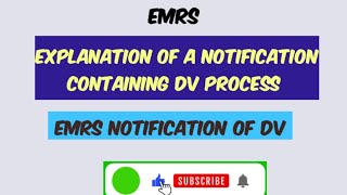 Emrs DV notification  detail explanation of a notification of document verification in emrs  emrs [upl. by Wilhelm16]