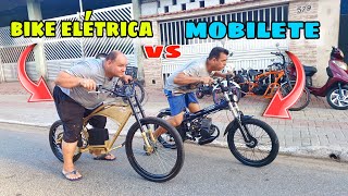 BICICLETA ELETRICA 54V VS MOBILETE 49cc ACELERAMOS TUDO e VEJA QUAL FOI A MELHOR A MAIS FORTE [upl. by Nosloc]