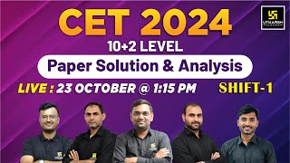 23 Oct Rajasthan Cet Paper Solution 2024  CET 102 Level Paper Solution  Utkarsh Classes [upl. by Nitsew]