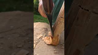 How to Axe out a Spoon Blank carving woodcarving woodworking [upl. by Pownall]