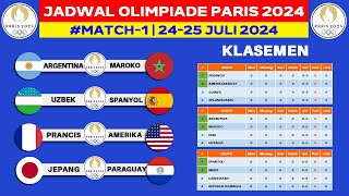 Jadwal Olimpiade Paris 2024 Pekan ke 1  Argentina vs Maroko  Perancis vs Amerika  Live SCTV [upl. by Aiderfla]