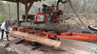 TURNING A WHITE OAK LOG INTO 54 BOARDS [upl. by Aidole]