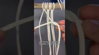 Nodo barretta diagonale sinistra macrame macrame handmade diy [upl. by Froemming412]