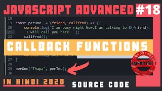 Everything about Callback Function in Advanced JavaScript in Hindi 2020 [upl. by Jestude136]