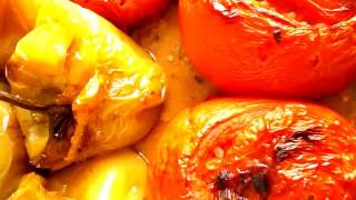 Greek Rice Stuffed TomatoesampBell Peppers [upl. by Etnoed247]