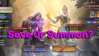 Should You Summon Demi  Eunomia And Banner Predictions  Watcher of Realms [upl. by Innek515]