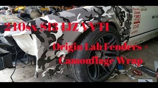 NISSAN 240SX S13 1JZ VVTI  Origin Lab Front Fenders  Vinyl wrap [upl. by Etteyafal950]