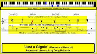 Just a Gigolo  solo jazz piano tutorial [upl. by Zobias]