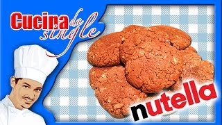 Biscotti alla Nutella SOLO 3 INGREDIENTI Cookies with Nutella [upl. by Hahnert]