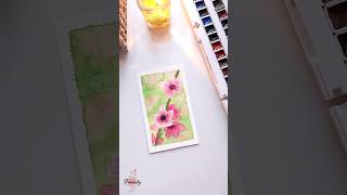 Watercolor painting spring pink flower painting art watercolor tutorial painting shorts [upl. by Brewer]