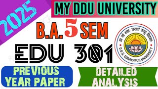 EDU 301 MCQ BA 5 SEM EDUCATION OBJECTIVE QUES EDU 301 PREVIOUS PAPER EDU 301 IMPORTANT QUESTIONS [upl. by Ateuqahs763]