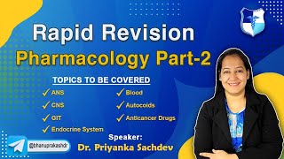 Rapid Revesion Pharmacology Part2 Live By Dr Priyanka Sachdev [upl. by Countess]