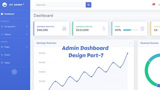 Web Design Beginners Tutorial 2020 Bangla Admin Dashboard Template Design by bootstrap 4 Part 7 [upl. by Aynatan949]