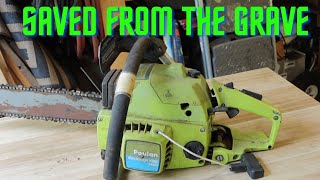 Poulan 3400 vintage chainsaw gets new life [upl. by Eneryc479]