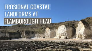 Erosional Coastal Landforms at Flamborough Head [upl. by Yrellam54]