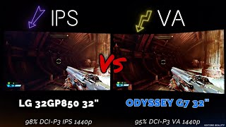 LG 32GP850 Vs ODYSSEY G7 IPS Vs VA Picture Depth Analysis [upl. by Annaeg]