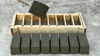 1 production time produces many cement bricks  From 1 wooden mold [upl. by Korie]