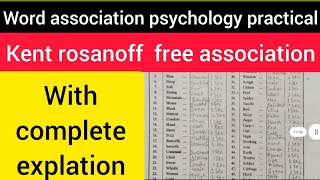 Word association psychology practical file  kent rosanoff word association  lets revise [upl. by Adnirak845]