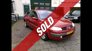 Renault Megane 20 16V Sedan BJ2004 1E EIGENAAR APK NAP  SOLD  Vree Car Trading  ©Henny Wissink [upl. by Laux]