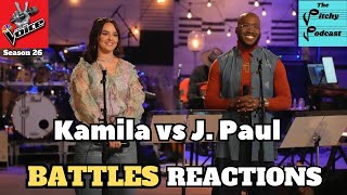 NBCs The Voice Season 26 The Battles REACTIONS JPaul vs Kamila [upl. by Amri775]