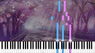 End Theme  5 Centimeters Per Second Piano Tutorial Synthesia  Akmigone [upl. by Diann10]