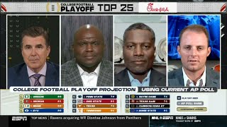 FULL ESPN College Football Playoff Projection 1 Oregon 2 Georgia 3 Miami 7 Texas [upl. by Nnylkcaj725]