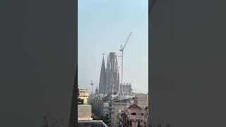 La PedreraCasa Milà rooftop with a view of Sagrada Familia Barcelona Spain [upl. by Sivra881]