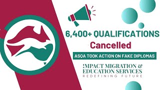 More than 6400 Qualifications Cancelled by ASQA [upl. by Taveda]