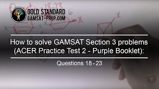 How to solve GAMSAT Section 3 problems ACER Practice Test 2  Purple Booklet Questions 1823 [upl. by Litnahs]