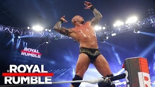 Randy Orton celebrates after winning the Royal Rumble Match Royal Rumble 2017 [upl. by Hgieleak]