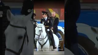 President Vladimir Putin rides brown horse russia putin vladimirputin ytshorts shorts [upl. by Blinni105]