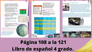 Páginas 108 a la 121 libro de español 4 grado [upl. by Aznarepse]