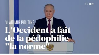 Poutine accuse lOccident davoir fait de la pédophilie quotla normequot [upl. by Nileuqay]