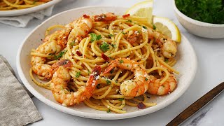 Spicy Garlic Prawn Pasta in 20 minutes  Quick amp Easy [upl. by Nils]