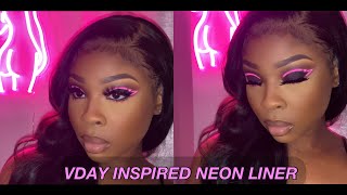 Vday Inspired Neon Liner Tutorial [upl. by Elmina607]