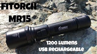 Fitorch MR15 1200 Lumen Flashlight Gear Review [upl. by Adelia]