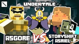 UNDERTALE ASGORE vs STORYSHIFT ASRIEL TNT BATTLE Undertale Theme Minecraft Story Mode [upl. by Aurie]