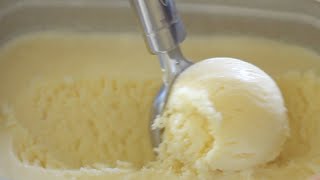 부드러운 바닐라 아이스크림 기계없이 만들기Making soft vanilla ice cream without machineバニラアイスクリームマシンなしで作る [upl. by Lussi]