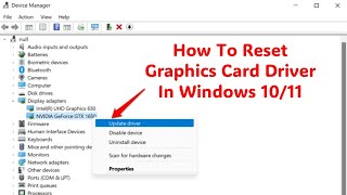 How To Reset Graphics Card Driver In Windows PC [upl. by Neiviv892]