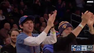 Madison Square Garden breaks into raucous applause as Taj Gibson checks in to close out the game [upl. by Sekofski]