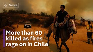 Fires kill at least 64 and cause widespread destruction in central Chile [upl. by Ettennej477]