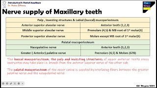 09 Summary Of Innervation Of Maxillary Teeth [upl. by Ardnnek]