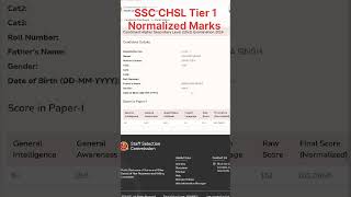 SSC CHSL TIER 1 NORMALIZED MARKS 1617 sscchslresult ssccgl ssccpo testbooksscchsl [upl. by Yesor]