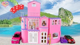 Barbie Pink Dream House Unboxing Setup Rumah impian boneka Barbie Casa de sonho [upl. by Aninad]