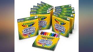 Crayola Ultra Clean Washable Markers Broad Line 12 Pack 10 Colors Multi review [upl. by Lev53]