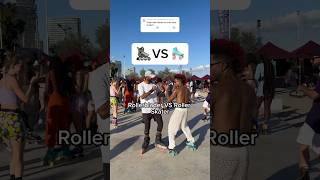 Rollerblader VS Roller Skater 🔥😱 rollerblading rollerskating vs shorts [upl. by Cela]